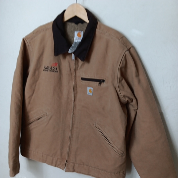 Carhartt Detroit Jacket Women's Size L Camel Tan Blanket Lined - Picture 3 of 16